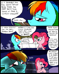 Size: 827x1025 | Tagged: safe, artist:metal-kitty, pinkie pie, rainbow dash, comic:mlp project, g4, cider mug, comic, crying, mug, sad, wide eyes