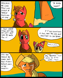 Size: 827x1025 | Tagged: safe, artist:metal-kitty, apple bloom, applejack, big macintosh, earth pony, pony, comic:mlp project, g4, comic, crying, crying on the outside, male, stallion