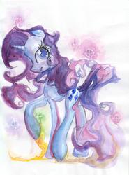 Size: 1229x1662 | Tagged: safe, artist:my-magic-dream, rarity, pony, unicorn, g4, female, looking at you, mare, solo, traditional art, watercolor painting