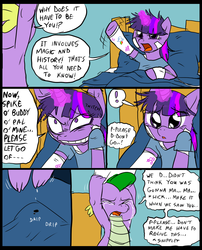 Size: 827x1025 | Tagged: safe, artist:metal-kitty, spike, twilight sparkle, comic:mlp project, g4, bandage, cast, comic, crying, hospital