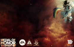 Size: 768x485 | Tagged: safe, rainbow dash, g4, medal of honor: warfighter, wallpaper