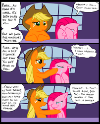 Size: 827x1025 | Tagged: safe, artist:metal-kitty, applejack, pinkie pie, comic:mlp project, g4, comic, crying, palindrome get, tears of joy