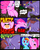 Size: 827x1025 | Tagged: safe, artist:metal-kitty, pinkie pie, rainbow dash, oc, earth pony, pony, comic:mlp project, g4, comic, female, headbutt, hooves in air, mare, pinkamena diane pie