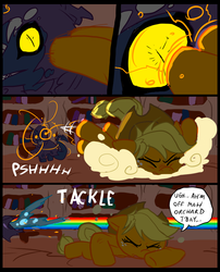 Size: 827x1025 | Tagged: safe, artist:metal-kitty, applejack, rainbow dash, oc, earth pony, pony, comic:mlp project, g4, comic, female, mare