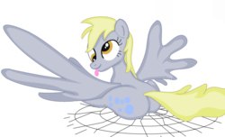 Size: 900x546 | Tagged: safe, artist:tumiohax, derpy hooves, pegasus, pony, g4, :p, butt, female, iron plot, looking back, mare, plot, simple background, sitting, smiling, solo, spread wings, tongue out, transparent background