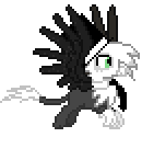 Size: 130x146 | Tagged: safe, oc, oc only, oc:jackleapp, griffon, animated, desktop ponies, flying, griffonsona, hat, musician, pixel art, simple background, solo, sprite, top hat, transparent background