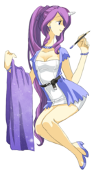 Size: 368x655 | Tagged: safe, artist:zoe-productions, rarity, human, g4, female, high heels, horn, horned humanization, humanized, simple background, solo, transparent background
