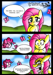 Size: 557x783 | Tagged: safe, artist:neoncabaret, fluttershy, pinkie pie, butterfly, g4, comic