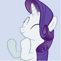 Size: 770x770 | Tagged: safe, artist:mihaaaa, rarity, pony, unicorn, g4, animated, clapping, clapping ponies, eyes closed, female, gif, mare, simple background, solo