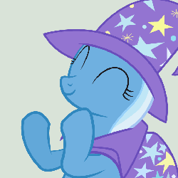 Size: 720x720 | Tagged: safe, artist:mihaaaa, trixie, pony, unicorn, g4, animated, clapping, clapping ponies, female, happy, mare, simple background, solo