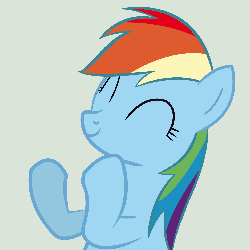 Size: 1440x1440 | Tagged: safe, artist:mihaaaa, rainbow dash, g4, animated, clapping, clapping ponies, female, happy