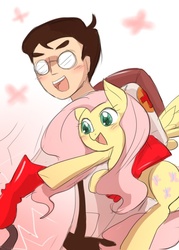 Size: 500x700 | Tagged: safe, fluttershy, g4, glasses, medic, medic (tf2), team fortress 2