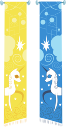 Size: 3000x5767 | Tagged: safe, artist:vectorshy, princess celestia, princess luna, pony, g4, banner, hanging banner, vector