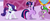 Size: 804x335 | Tagged: safe, screencap, rarity, spike, twilight sparkle, dragon, pony, unicorn, g4, animation error, eyes closed, female, great moments in animation, male, unicorn twilight