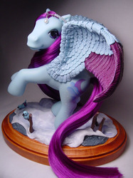 Size: 550x736 | Tagged: safe, artist:woosie, oc, oc only, oc:wistful winter, bird, pegasus, pony, g3, 2006, circlet, customized toy, female, irl, mare, photo, rearing