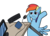 Size: 2200x1600 | Tagged: safe, artist:ocarina0ftimelord, rainbow dash, pegasus, pony, g4, computer, computer mouse, female, frown, glare, keyboard, mare, mousepad, simple background, solo, spread wings, table, table flip, transparent background, unamused, wings