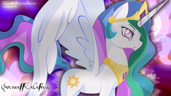 Size: 1920x1080 | Tagged: safe, artist:llamaswithkatanas, princess celestia, pony, g4, female, solo