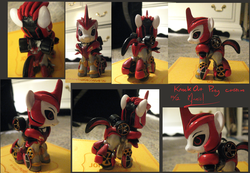 Size: 900x622 | Tagged: safe, artist:manicdraconis, customized toy, figurine, irl, knock out, photo, ponified, transformers, transformers prime