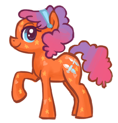 Size: 700x727 | Tagged: safe, artist:needsmoarg4, brightglow, earth pony, pony, g1, g4, my little pony tales, female, g1 to g4, generation leap, headband, mare, raised hoof, simple background, solo, white background