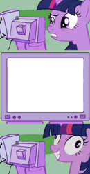 Size: 562x1078 | Tagged: safe, twilight sparkle, pony, g4, blank, exploitable meme, meme, template, tv meme, twilight snapple