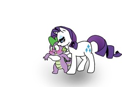 Size: 1444x1024 | Tagged: safe, artist:the-pencil-pegasus, rarity, spike, g4, blushing, female, kissing, male, ship:sparity, shipping, straight