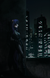 Size: 898x1400 | Tagged: safe, artist:cosmicunicorn, anthro, ghost in the shell, motoko kusanagi, ponified