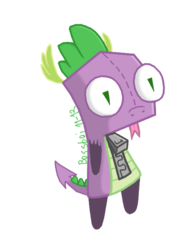 Size: 498x654 | Tagged: safe, artist:bossboi, spike, g4, invader zim, parody