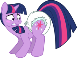 Size: 2655x2000 | Tagged: dead source, safe, artist:cupcakescankill, twilight sparkle, pony, unicorn, g4, blushing, diaper, diaper fetish, female, mare, non-baby in diaper, poofy diaper, simple background, solo, transparent background, vector