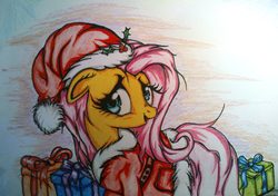 Size: 1956x1377 | Tagged: safe, artist:tomek2289, fluttershy, g4, christmas, costume