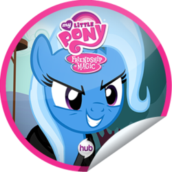 Size: 300x300 | Tagged: safe, trixie, g4, magic duel, my little pony: friendship is magic, season 3, getglue, hub logo, hubble, sticker, the hub