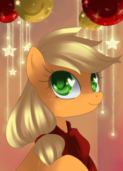 Size: 1311x1819 | Tagged: safe, artist:loyaldis, part of a set, applejack, earth pony, pony, g4, bust, cute, female, freckles, mare, portrait, smiling, solo, wingding eyes