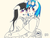 Size: 500x375 | Tagged: safe, artist:efd, dj pon-3, octavia melody, vinyl scratch, anthro, g4, female, human facial structure, lesbian, ship:scratchtavia, shipping