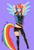 Size: 824x1220 | Tagged: safe, artist:ashleykedziora, rainbow dash, human, g4, eared humanization, female, humanized, solo, tailed humanization, winged humanization