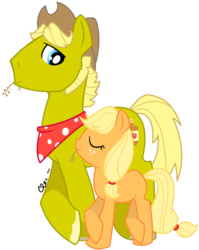 Size: 600x755 | Tagged: safe, artist:ellisarts, applejack, oc, g4, younger