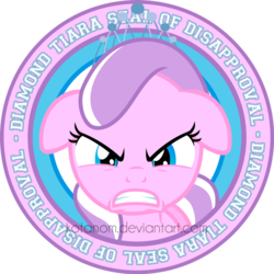 Size: 900x900 | Tagged: safe, artist:kotanom, diamond tiara, earth pony, pony, g4, disapproval, solo