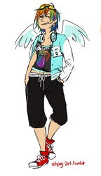 Size: 460x800 | Tagged: safe, artist:schpog, rainbow dash, human, g4, converse, humanized, shoes, winged humanization