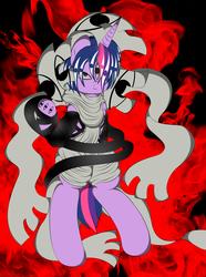 Size: 2436x3271 | Tagged: safe, artist:v-d-k, twilight sparkle, pony, g4, crossover, female, kishin, solo, soul eater