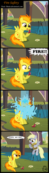 Size: 872x3052 | Tagged: safe, artist:toxic-mario, derpy hooves, spitfire, pegasus, pony, comic:toxic-mario's derpfire shipwreck, g4, apple, comic, derpfire, eating, female, food, mare, pun, spitfiery, spitfire is not amused, spitfire's hair is fire, unamused, water, wet mane