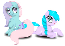 Size: 1255x885 | Tagged: safe, artist:soniskbooster, glittery skater, ivy, g2, g4, g2 to g4, generation leap, purse ponies