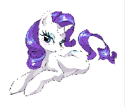 Size: 638x550 | Tagged: safe, artist:hiti, rarity, pony, unicorn, g4, cute, female, gif, mare, non-animated gif, pixiv, prone, raribetes, solo