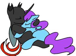 Size: 1024x750 | Tagged: safe, artist:my-little-lovers, oc, oc only, changeling, changeling x pony, female, male, shipping, straight