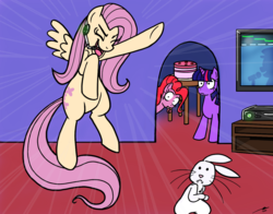 Size: 1280x1002 | Tagged: safe, artist:thex-plotion, angel bunny, fluttershy, pinkie pie, twilight sparkle, g4, singing