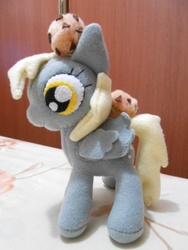 Size: 480x640 | Tagged: safe, artist:legadema, derpy hooves, pegasus, pony, g4, female, irl, mare, muffin, photo, plushie, solo