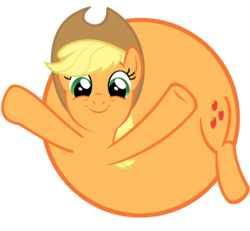 Size: 900x830 | Tagged: dead source, safe, artist:fataliciousss, applejack, g4, balloon, circle tool, hug, inflation