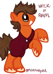 Size: 551x767 | Tagged: safe, artist:perseveringrose, ponified, wreck-it ralph, wreck-it ralph (character)