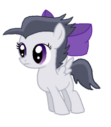 Size: 439x499 | Tagged: safe, artist:starryoak, rumble, pegasus, pony, g4, bow, hair bow, male to female, rule 63, simple background, transparent background, tumble