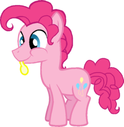 Size: 588x602 | Tagged: safe, artist:firepony-bases, artist:starryoak, pinkie pie, earth pony, pony, g4, balloon, bubble berry, rule 63, scene interpretation, simple background, solo, transparent background