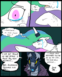 Size: 827x1025 | Tagged: safe, artist:metal-kitty, princess celestia, oc, pony, comic:mlp project, g4, comic, crying, female, horn, horn ring, mare, ring