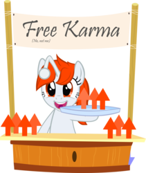 Size: 1024x1215 | Tagged: safe, artist:pinkiepi314, oc, oc only, oc:karma, pony, downvote, ponified, reddit, simple background, solo, transparent background, upvote