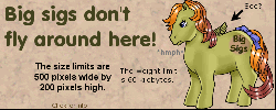 Size: 500x200 | Tagged: safe, oc, oc only, oc:big sigs, banner, big sigs, gif, mlp arena, non-animated gif